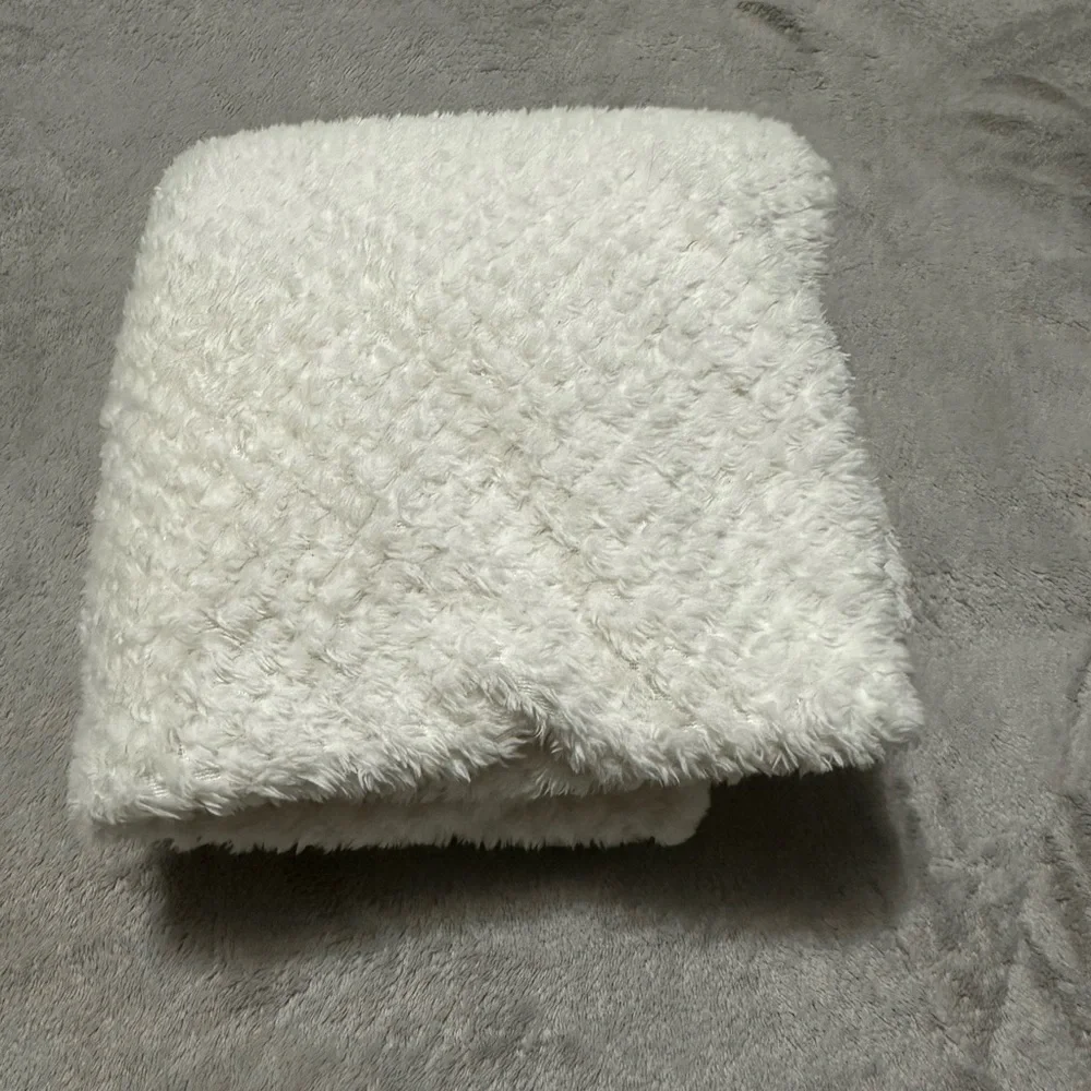 Cozy White Fuzzy Blanket